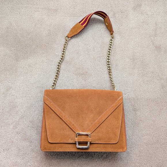 Like New Sam Edelman Madeline Accordion Suede Shoulder Bag - Picture 2 of 9